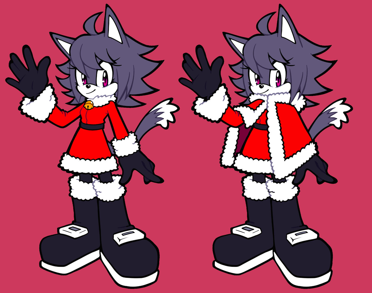 Here's her Christmas outfit! What's better than free stuff? Of course she loves Christmas.