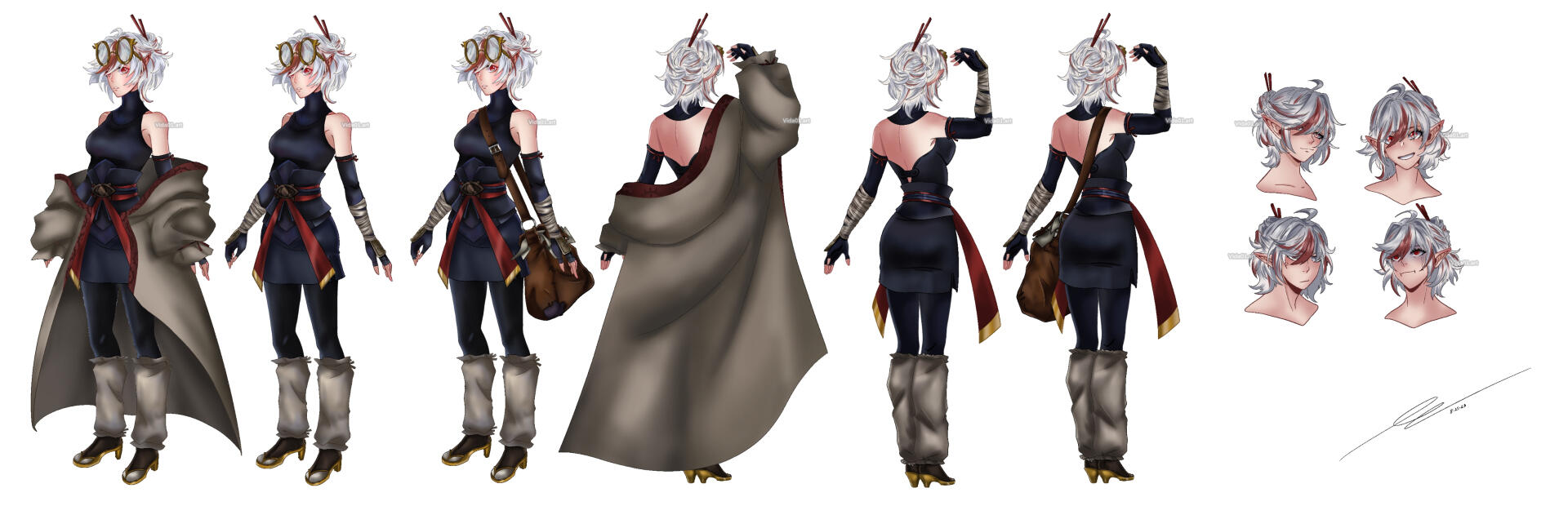 When she's at home, she likes to wear her coat. While she's out and about, she's got her satchel and ditches the coat.